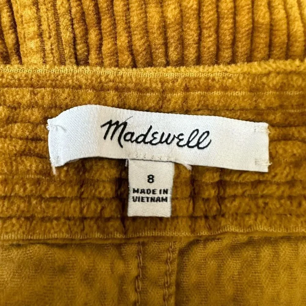 Madewell Corduroy Patch Pocket A-line Mini Skirt‎ w Button Front Womens 8
